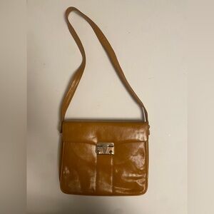 Francois California Caramel Brown Leather Shoulder Bag